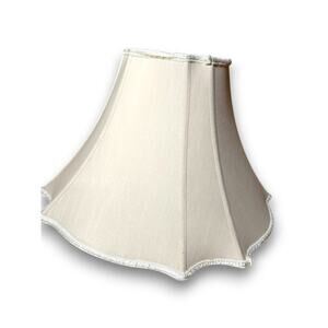 Vintage Bell Lampshade with Scalloped Edge and Braided Trim